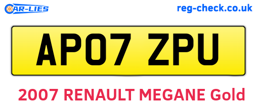 AP07ZPU are the vehicle registration plates.