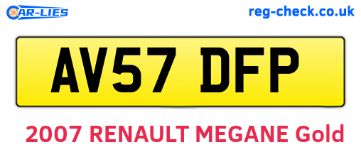 AV57DFP are the vehicle registration plates.