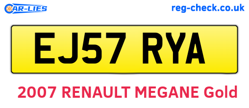 EJ57RYA are the vehicle registration plates.