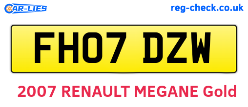 FH07DZW are the vehicle registration plates.