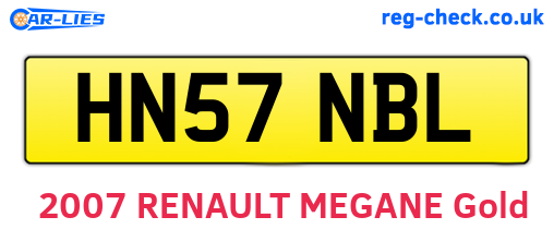 HN57NBL are the vehicle registration plates.