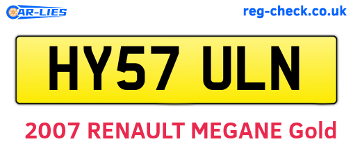 HY57ULN are the vehicle registration plates.