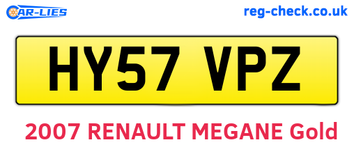 HY57VPZ are the vehicle registration plates.