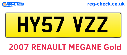 HY57VZZ are the vehicle registration plates.