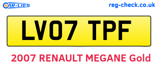 LV07TPF are the vehicle registration plates.