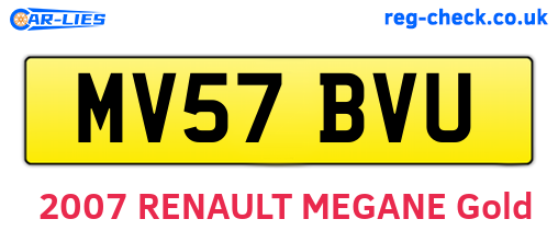 MV57BVU are the vehicle registration plates.