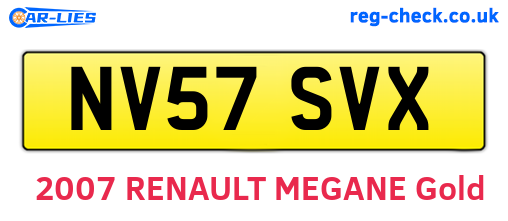 NV57SVX are the vehicle registration plates.