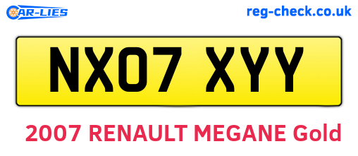 NX07XYY are the vehicle registration plates.