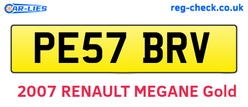 PE57BRV are the vehicle registration plates.