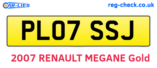 PL07SSJ are the vehicle registration plates.