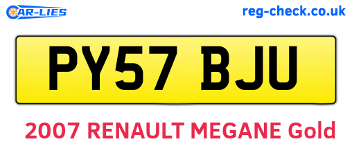 PY57BJU are the vehicle registration plates.
