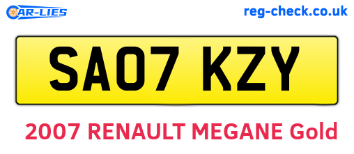 SA07KZY are the vehicle registration plates.