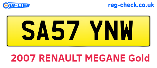 SA57YNW are the vehicle registration plates.