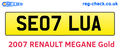 SE07LUA are the vehicle registration plates.
