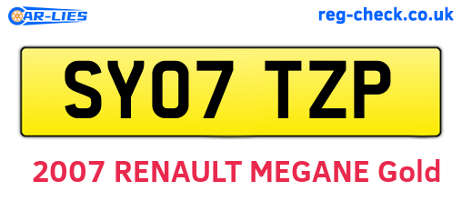 SY07TZP are the vehicle registration plates.