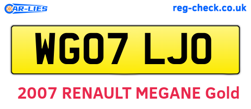 WG07LJO are the vehicle registration plates.