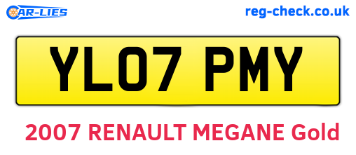 YL07PMY are the vehicle registration plates.