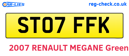 ST07FFK are the vehicle registration plates.