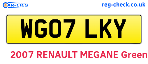 WG07LKY are the vehicle registration plates.