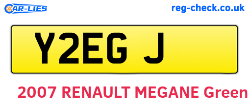 Y2EGJ are the vehicle registration plates.