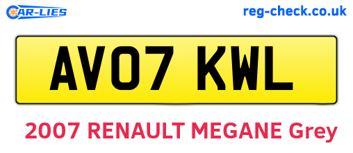AV07KWL are the vehicle registration plates.