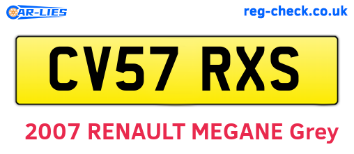 CV57RXS are the vehicle registration plates.