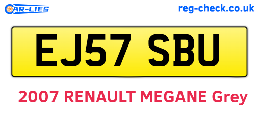 EJ57SBU are the vehicle registration plates.
