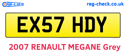 EX57HDY are the vehicle registration plates.