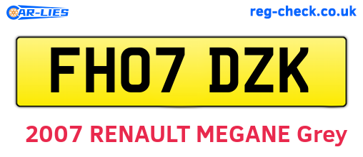 FH07DZK are the vehicle registration plates.