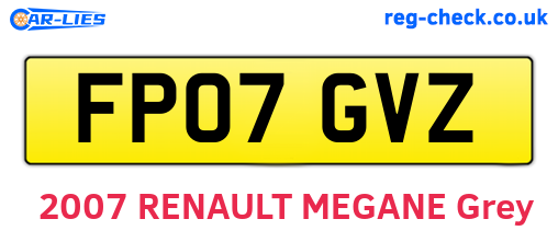 FP07GVZ are the vehicle registration plates.