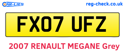FX07UFZ are the vehicle registration plates.