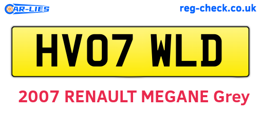 HV07WLD are the vehicle registration plates.