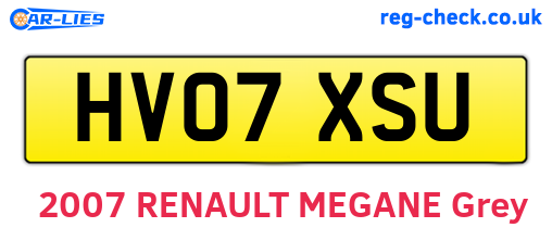 HV07XSU are the vehicle registration plates.