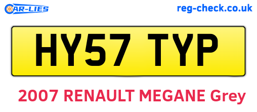 HY57TYP are the vehicle registration plates.