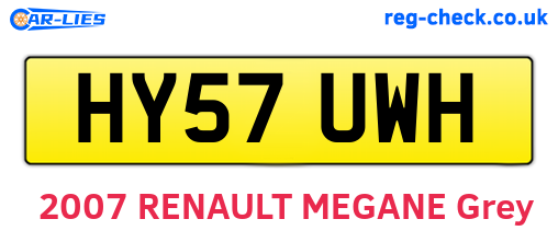 HY57UWH are the vehicle registration plates.