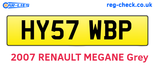 HY57WBP are the vehicle registration plates.
