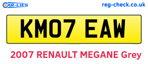 KM07EAW are the vehicle registration plates.