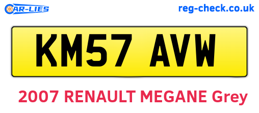 KM57AVW are the vehicle registration plates.
