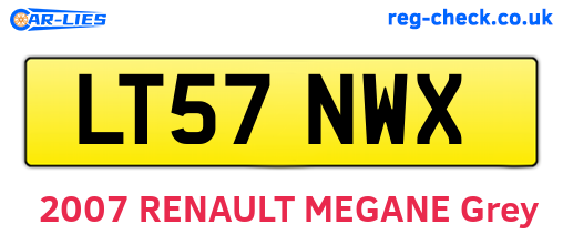 LT57NWX are the vehicle registration plates.