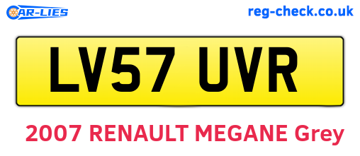 LV57UVR are the vehicle registration plates.