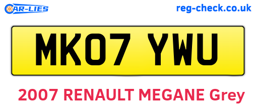 MK07YWU are the vehicle registration plates.