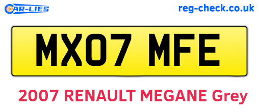 MX07MFE are the vehicle registration plates.