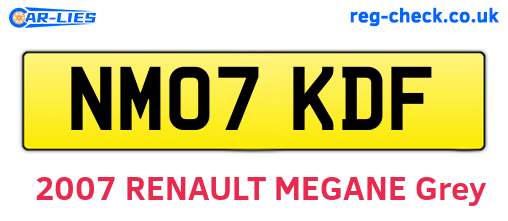 NM07KDF are the vehicle registration plates.