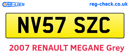 NV57SZC are the vehicle registration plates.