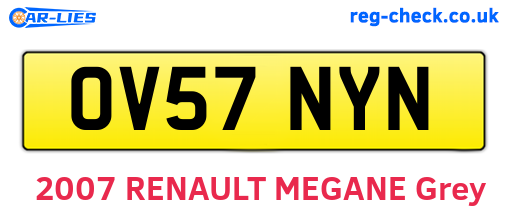 OV57NYN are the vehicle registration plates.