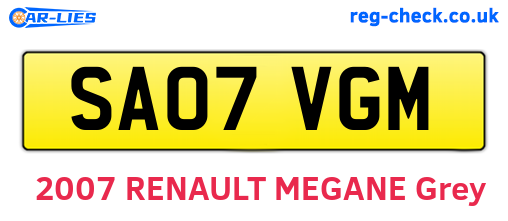 SA07VGM are the vehicle registration plates.