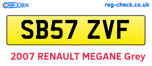SB57ZVF are the vehicle registration plates.