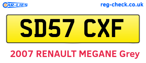 SD57CXF are the vehicle registration plates.