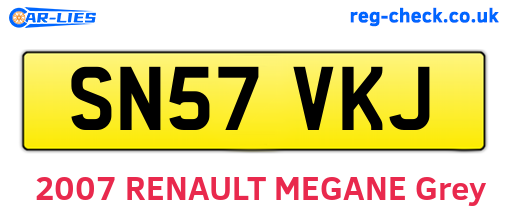 SN57VKJ are the vehicle registration plates.