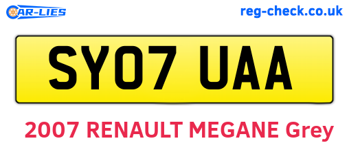 SY07UAA are the vehicle registration plates.